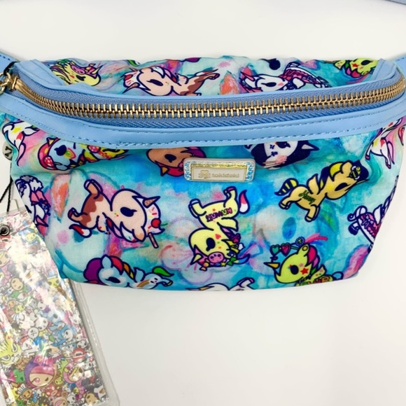 ❤️ Tokidoki Watercolor Paradise Unicorno Rainbow Fanny Pack Waist Belt Bag - Picture 4 of 16